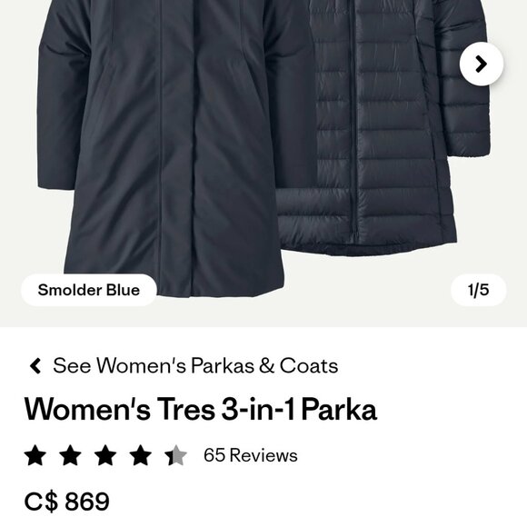 Women's Tres 3-in-1 Parka Patagonia - Picture 2 of 9
